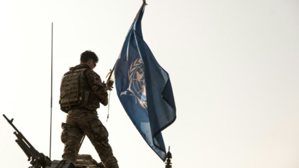 Britischer Blauhelm-Soldat in Mali