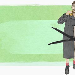 Eine Illustration zeigt einen nackten Mann, der seinen Mantel öffnet – ein Exhibitionist