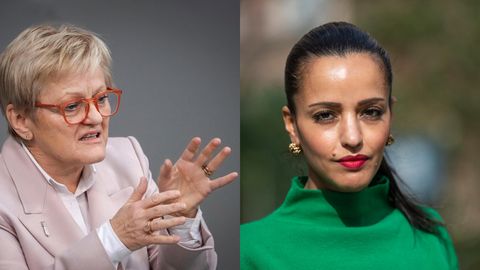Die Politikerinnen Renate Künast (l.) und Sawsan Chebli engagieren sich seit Jahren gemeinsam gegen Hass im Netz