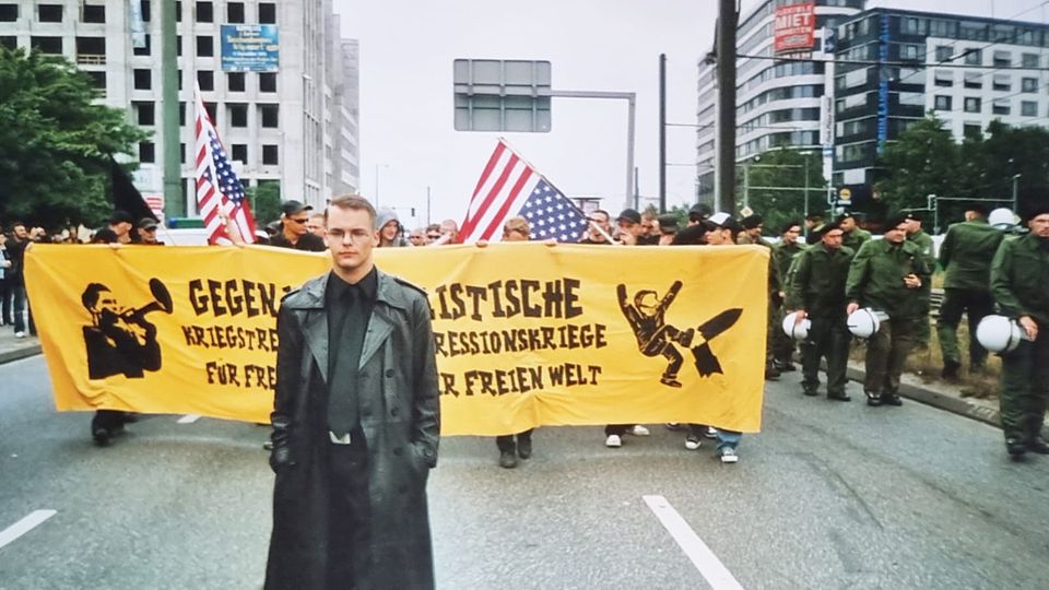 Axel Reitz auf einer Demo zum Antikriegstag in Berlin