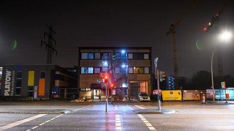 Tatort des Amoklaufs am 9. März in Hamburg: Ein Haus mit Flachdach