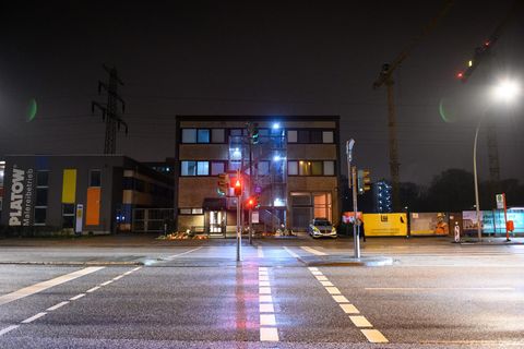 Tatort des Amoklaufs am 9. März in Hamburg: Ein Haus mit Flachdach