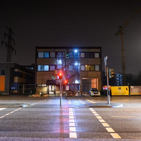Tatort des Amoklaufs am 9. März in Hamburg: Ein Haus mit Flachdach