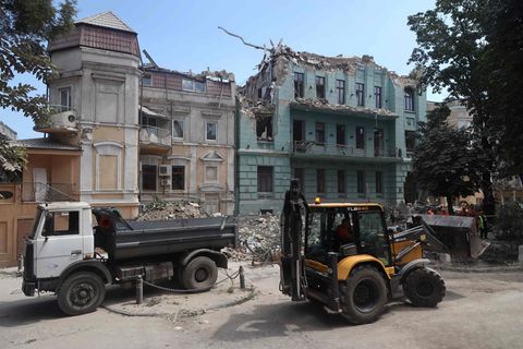 Zerstörungen der vergangenen Tage in der Hafenstadt Odessa im Süden des Landes