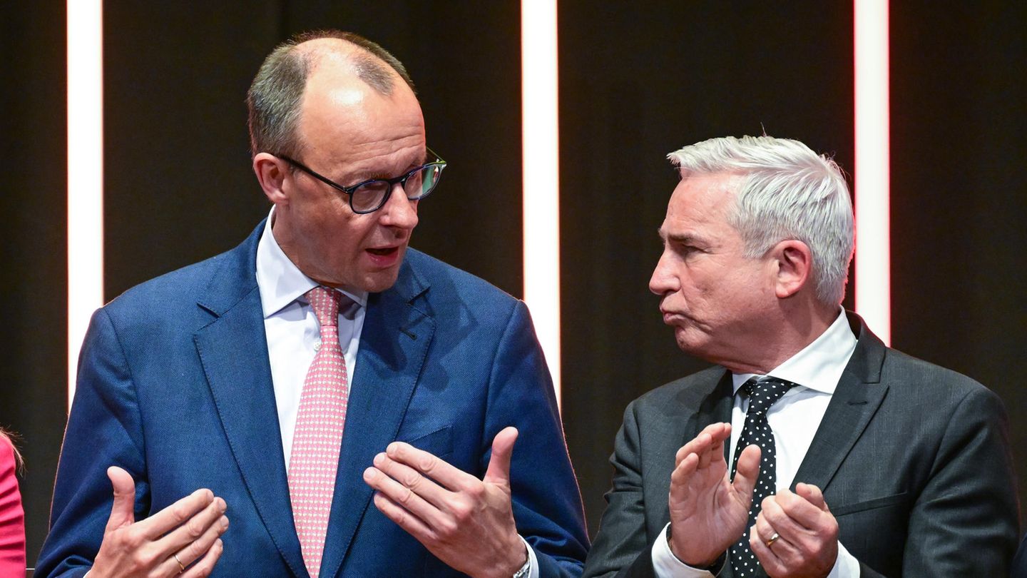 Der baden-württembergische CDU-Chef Thomas Strobl (r.) gibt Bundesparteichef Friedrich Merz Rückendeckung