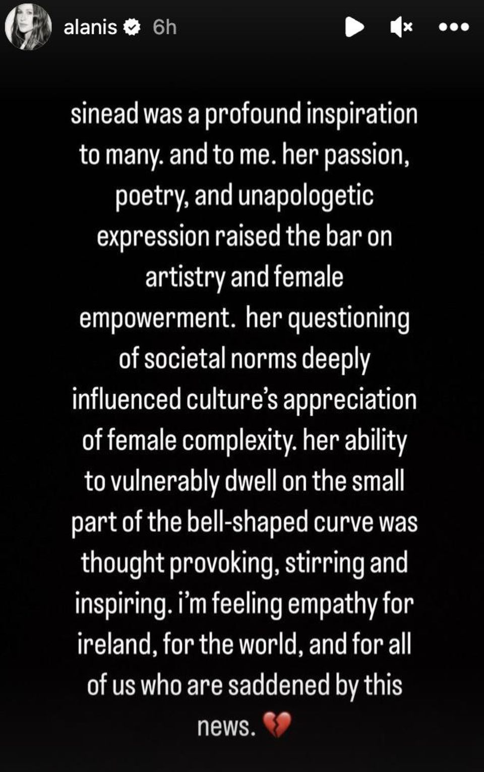 Alanis Morissette schreibt bewegende Worte in einer Instagram-Story.