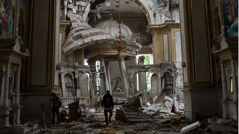 In Odessa wurde auch eine Kirche schwer beschädigt