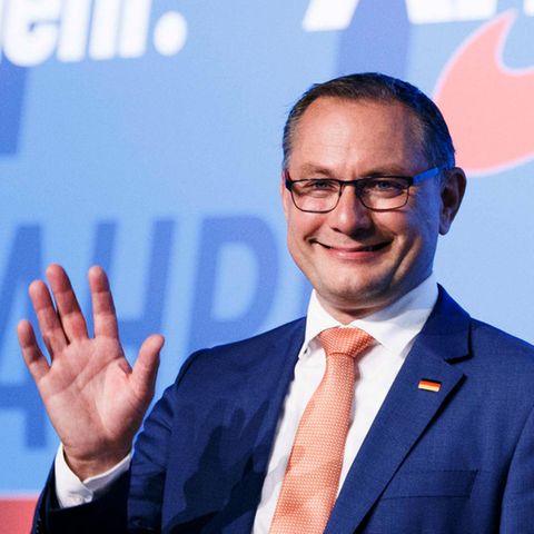 AfD-Chef Tino Chrupalla mit seiner Amtskollegin Alice Weidel