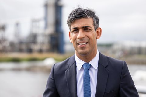 Rishi Sunak besucht ein Gaskraftwerk von Shell in Schottland, Großbritannien