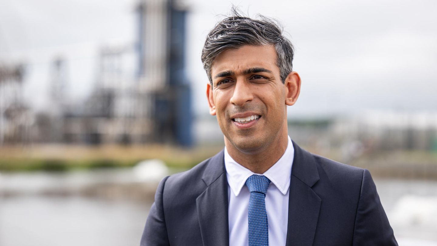 Rishi Sunak besucht ein Gaskraftwerk von Shell in Schottland, Großbritannien