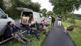 Metal-Fans im Anreisestau nach Wacken