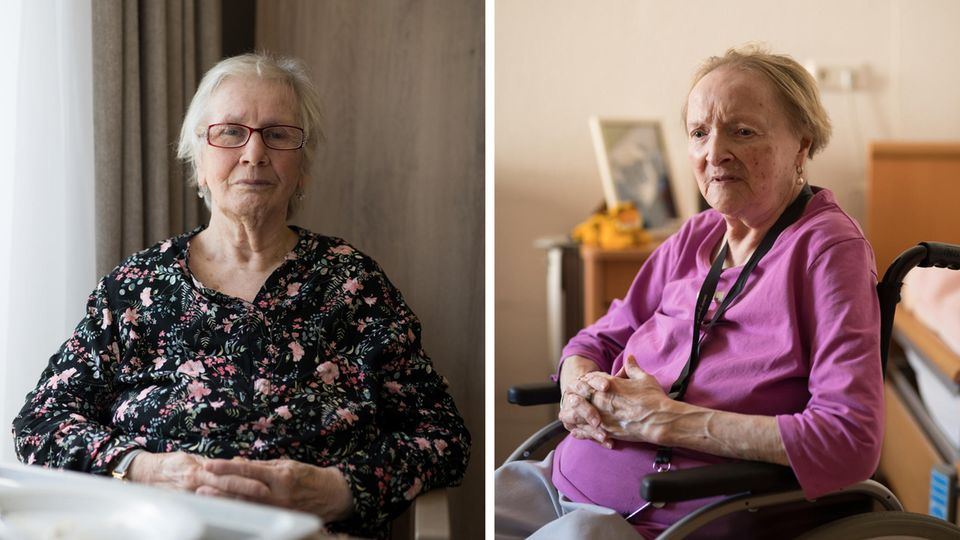 Frau Klein (l) und Frau Nellißen (r) im Altenheim