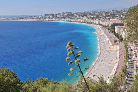 Die Promenade des Anglais bei Nizza an der Côte d'Azur