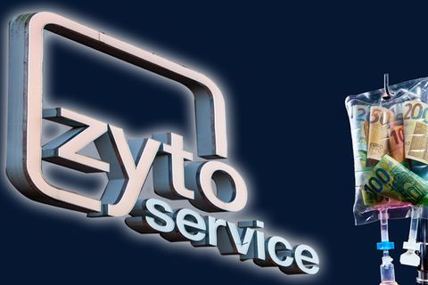 Zyto Service Logo und eine Konserve gefüllt mit Geld