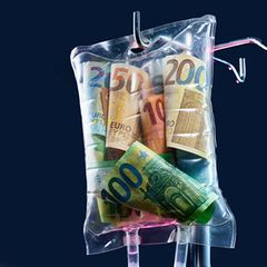 Zyto Service Logo und eine Konserve gefüllt mit Geld