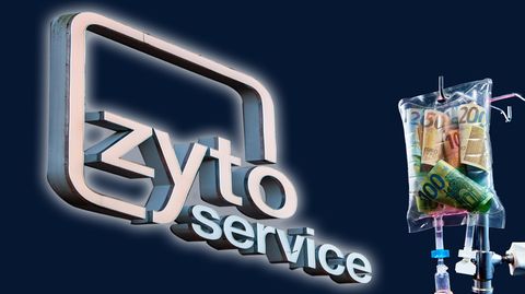 Zyto Service Logo und eine Konserve gefüllt mit Geld