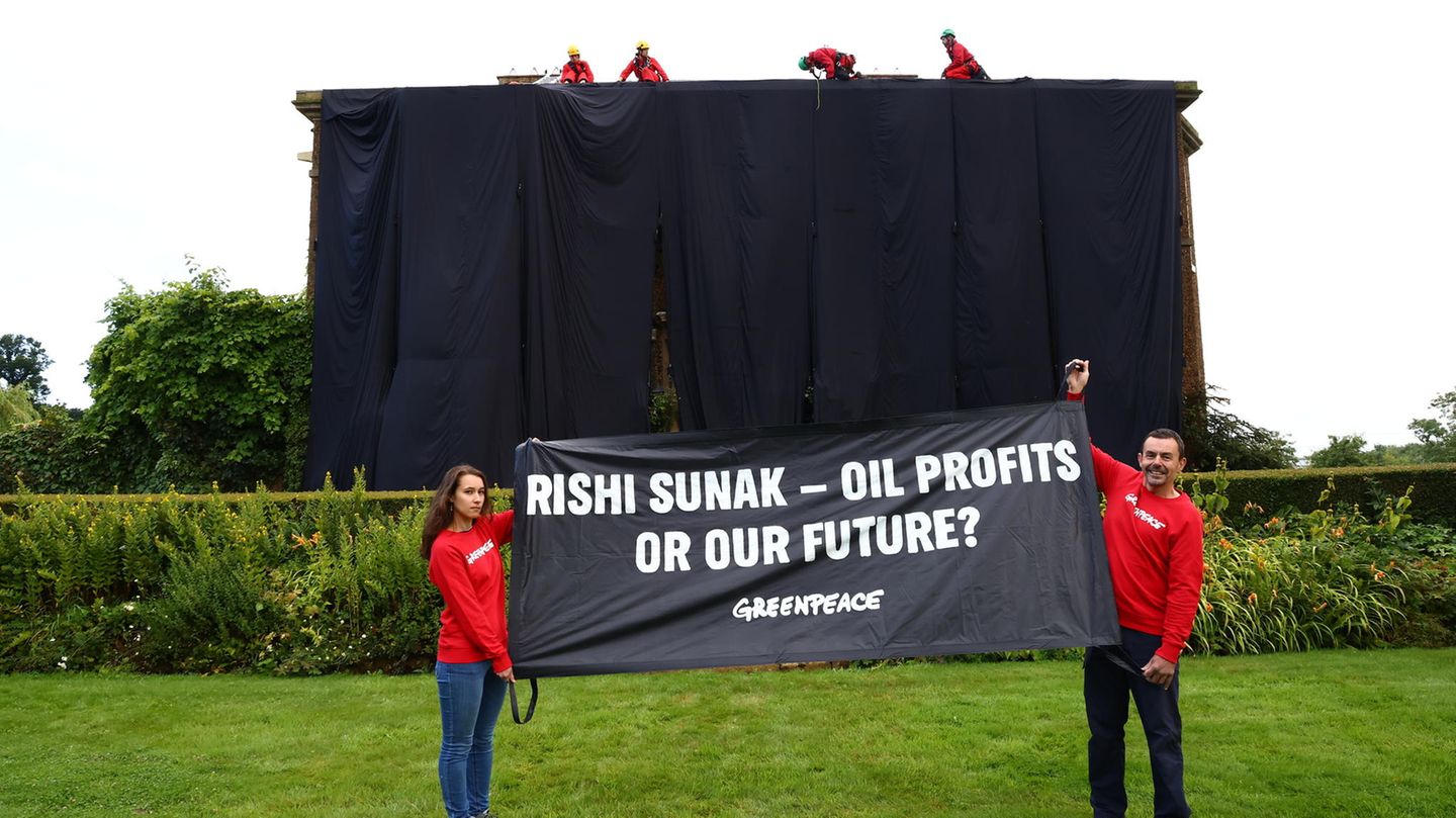 Haus des britischen Premiers, Rishi Sunak, verhüllt