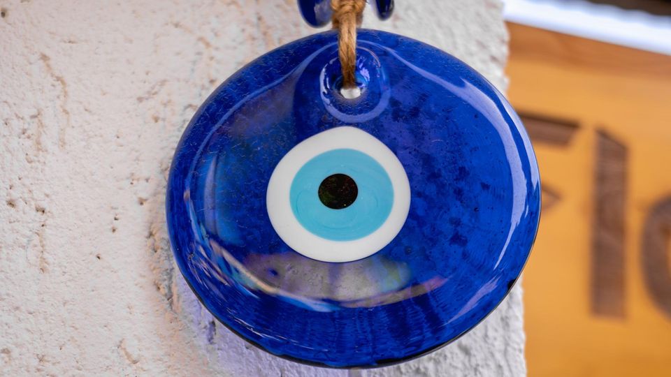 Griechisches Böses Augensymbol. Glas Türkisches Auge Nazar Boncugu