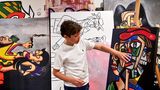 Andres zeigt sein surrealistisches Werk mit dem Titel "Many Opinions" – zu Deutsch "Viele Meinungen"