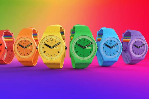 Regenbogenuhren des Herstellers Swatch