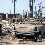 Ein paar Steinmauern und das Blech einer Waschmaschine, eines Trockners und eines Autos – mehr haben die Flammen auf diesem Grundstück in Lahaina nicht übrig gelassen