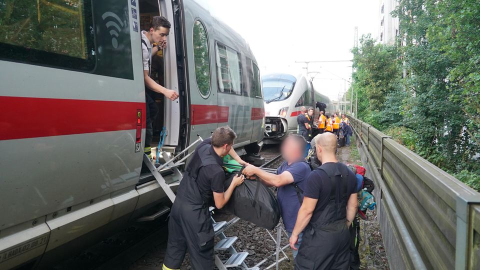 Der Zug ist bei Hamburg nahe Rothenburgsort auf freier Strecke liegengeblieben
