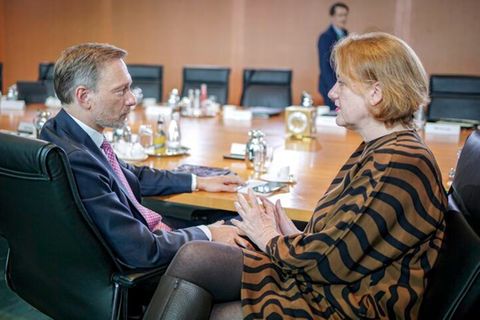 Finanzminister Christian Lindner und Familienministerin Lisa Paus
