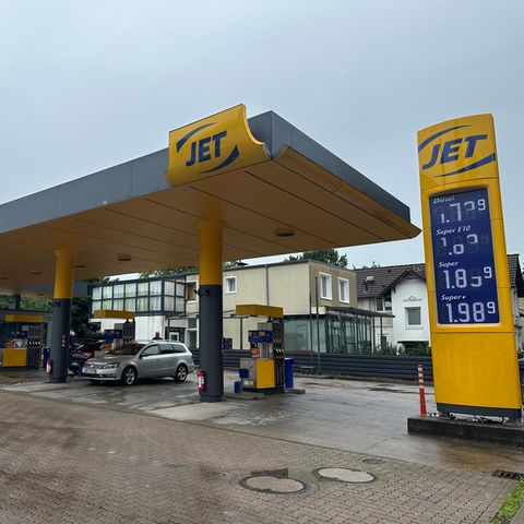 Blick auf die Tankstelle in Hamburg