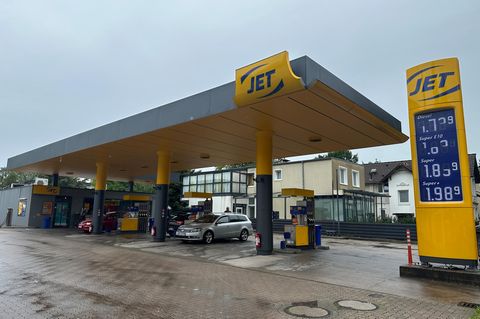 Blick auf die Tankstelle in Hamburg
