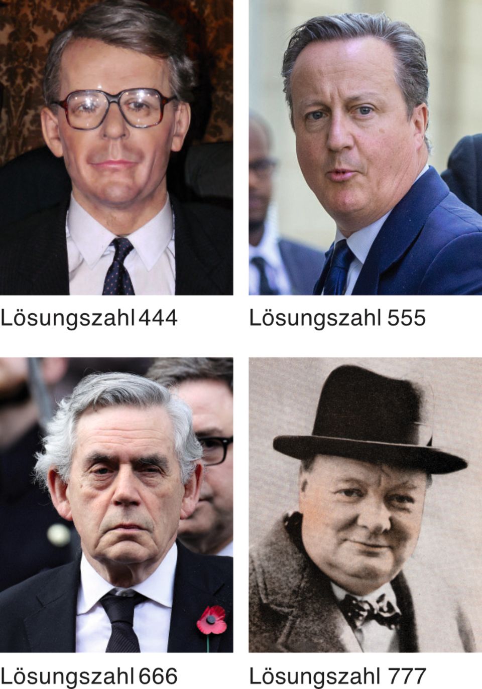 Fotos von vier Politikern