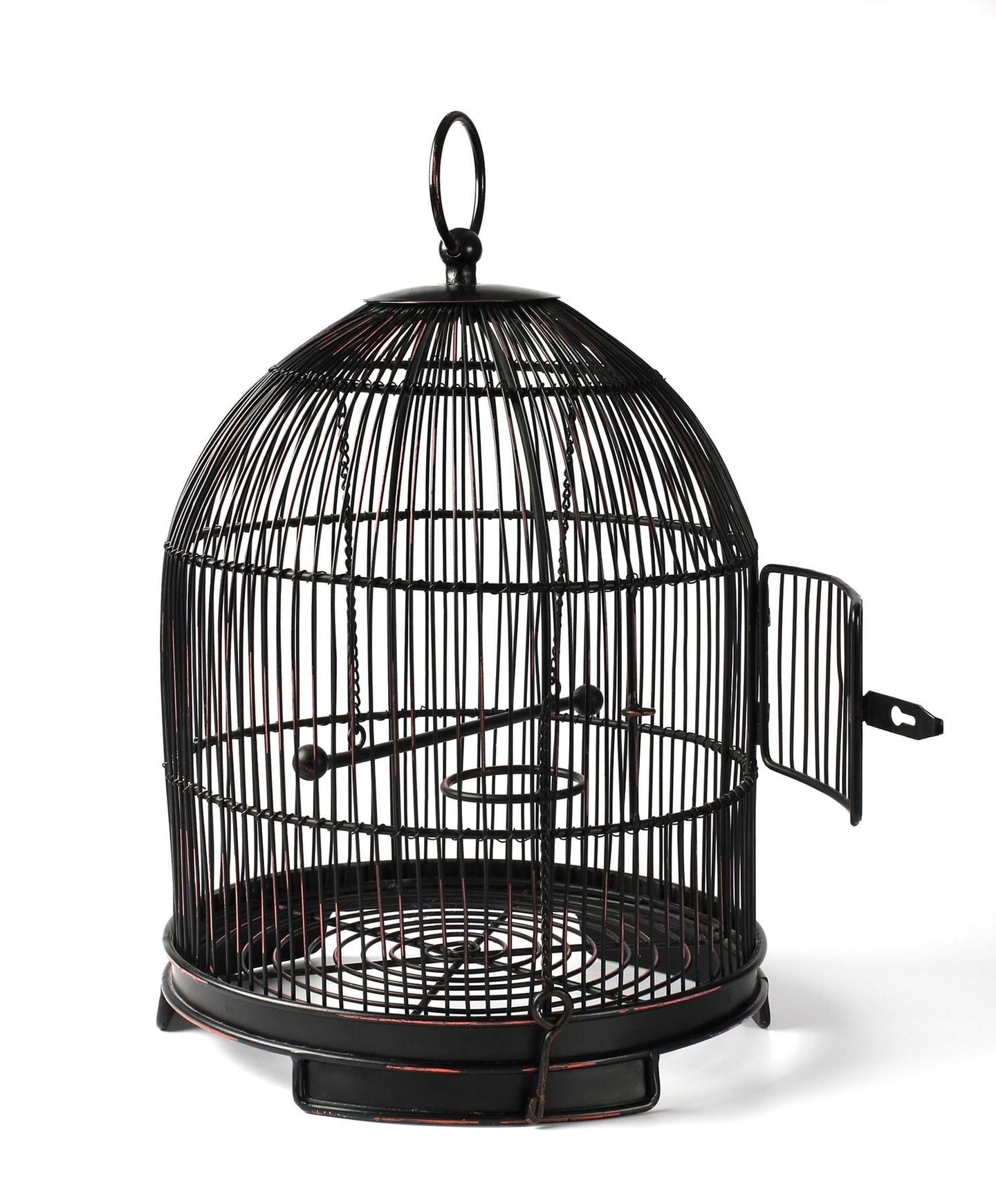 Ein schwarzer Vogelkäfig