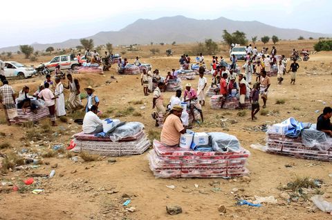 Flüchtlinge im Jemen, nahe der Grenze zu Saudi-Arabien