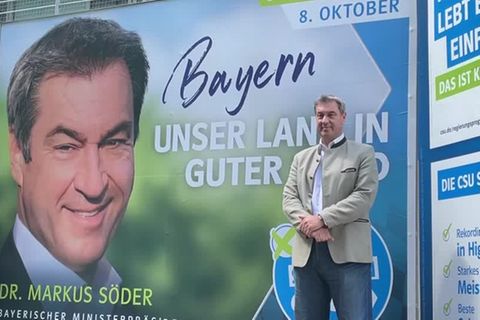 Video: Söder stellt CSU-Wahlplakate vor