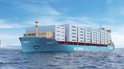 Mit Schiffen wie der "Laura Maersk" wollen die Großreedereien auf Dauer klimaneutral werden.