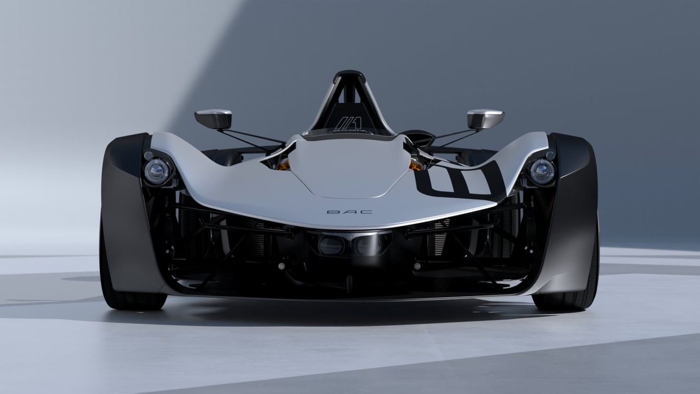 Der Supersportwagen BAC Mono in Frontansicht