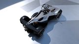 Eine Luftaufnahme des Sportwagens BAC Mono