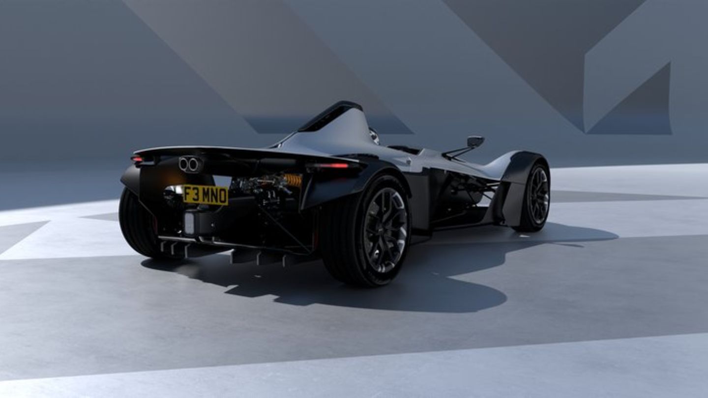 Der Sportwagen BAC Mono in Heckansicht