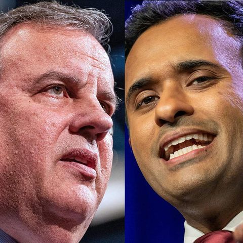 Christie, Ramaswamy, Scott (v.l.)