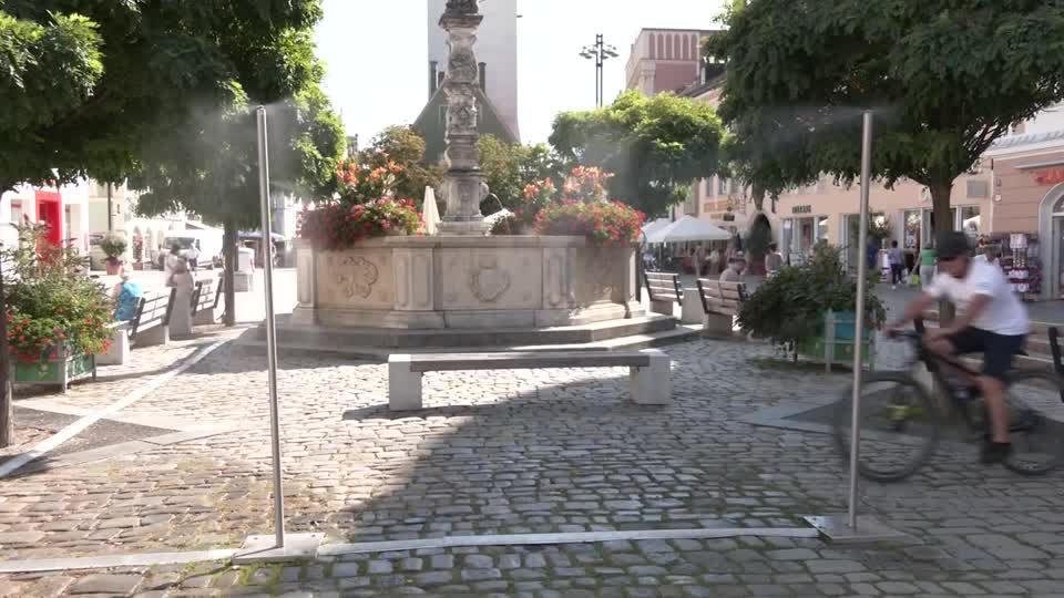 Video: Mit Sprühnebel und Trinkbrunnen - Straubing setzt Hitzeaktionsplan um