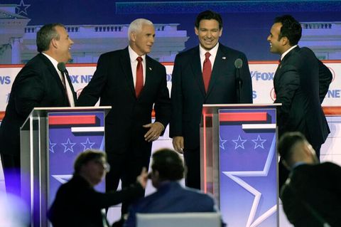 Chris Christie, Mike Pence, Ron DeSantis und Vivek Ramaswamy: Diese vier Kandidaten kommen auf rund 32 Prozent Zustimmung – zusammen. Donald Trump bringt mehr als 50 Prozentpunkte auf die Wählerwaage