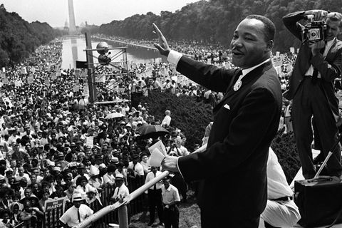 Der Bürgerrechtler Martin Luther King am 28. August 1963 bei der Abschlusskundgebung beim Marsch auf Washington