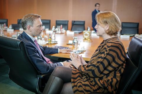 Christian Lindner und Lisa Paus im Gespräch