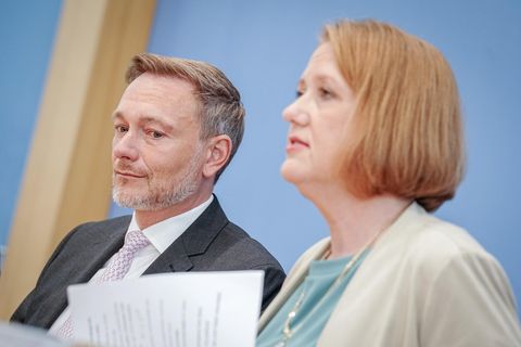 Finanzminister Christian Lindner (FDP) und Familienministerin Lisa Paus (Grüne)