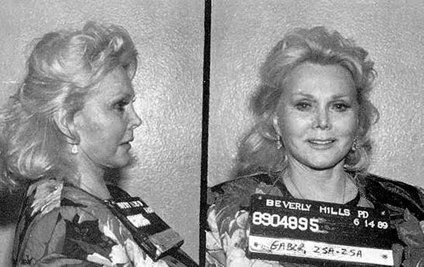 Polizeifoto von Zsa Zsa Gabor