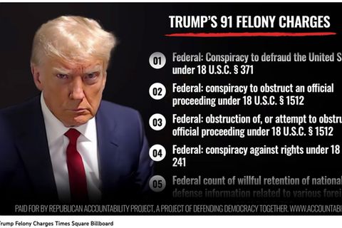 Das Republican Accountability Project hat Donald Trumps 91 Anklagepunkte in einem Video aufgelistet