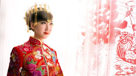 Braut bei Hochzeit in China