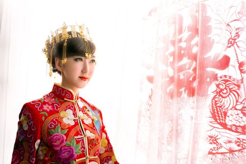 Braut bei Hochzeit in China