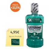 Listerine  Die Mundspülung Listerine enthält nur noch 500 statt 600 Milliliter Inhalt. Damit man das nicht so merkt, ist die Plastikflasche immer noch genau so hoch und gut gefüllt – aber schmaler geworden. Zudem ist die Füllmenge nun nicht mehr in gelb hervorgehoben, sondern möglichst unauffällig angegeben. Dazu ist auch noch der Preis bei manchen Händlern gestiegen, sodass die Verbraucherzentrale Hamburg auf eine versteckte Preiserhöhung von bis zu 33,5 Prozent kommt. Die Verbraucherschützer haben dazu viele Beschwerden von Verbrauchern erhalten und das Produkt zur "Mogelpackung des Monats" erhoben. Hersteller Johnson & Johnson verweist in einer Stellungnahme auf höhere "Rohstoff- und Produktionskosten". (August 2023)