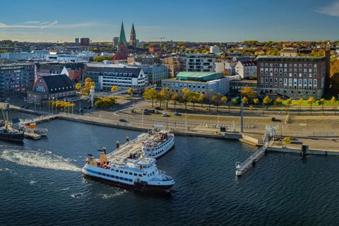 Der Hafen von Kiel aus der Vogelperspektive