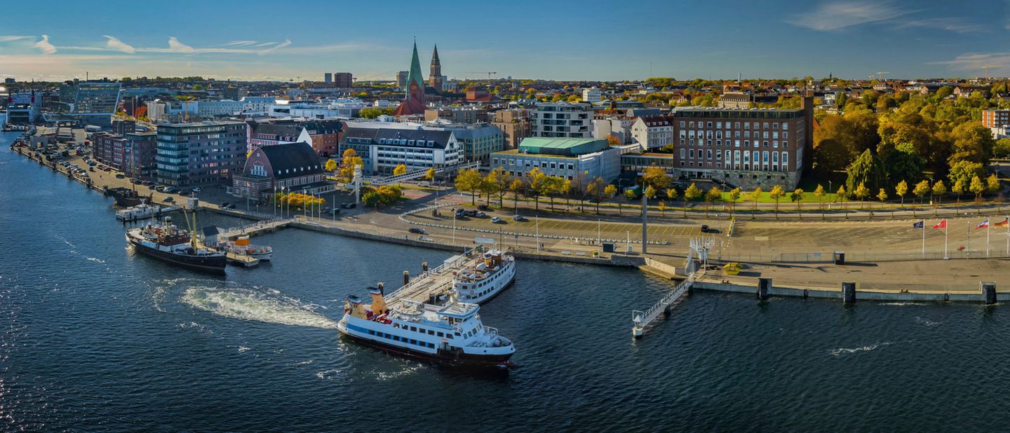 Der Hafen von Kiel aus der Vogelperspektive